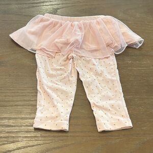 Carter's Soft Pink Baby Leggings with Tulle Overlay